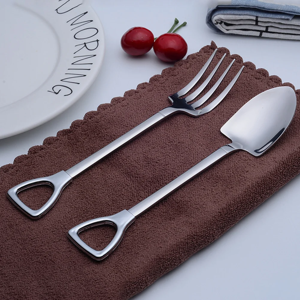 

2PCS Multi-function Nontoxic Portable Practical Flatware Set West Tableware Suit for Cake Steak