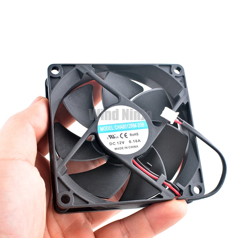 CHA8012RM-20B 8cm 80mm fan 80x80x20mm 8020 DC12V 0.18A 2pin 2150rpm Cooling for inverter power supply