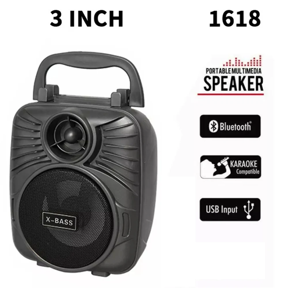 

New LED Flash Karaoke Speaker Portable Wireless HIFI Bluetooth Loudspeaker For U Disk/USB/TF Card/AUX Support Wired Microphone
