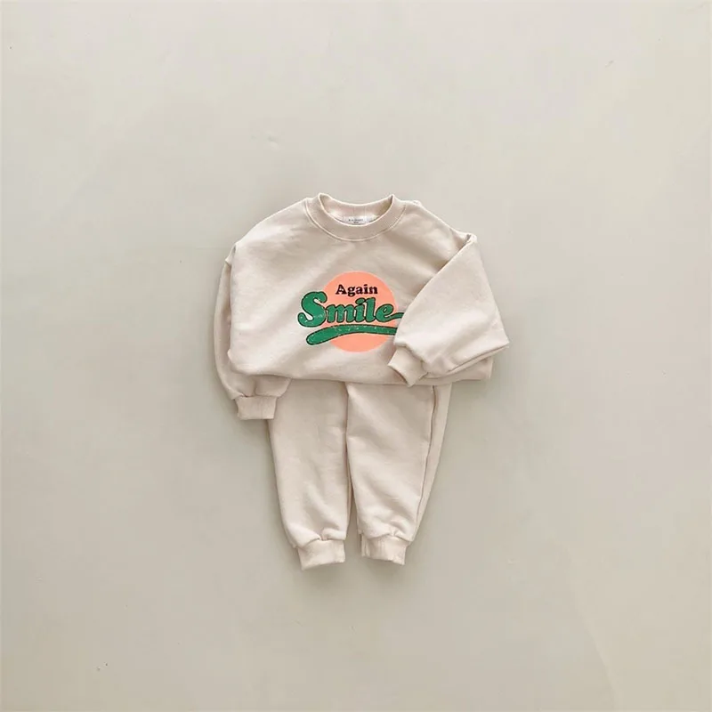 

Autumn New Children Long Sleeve Casual Sweatshirts + Pants 2pcs Suit Casual Baby Fashion Letter Print Clothes Set Kids Outfits