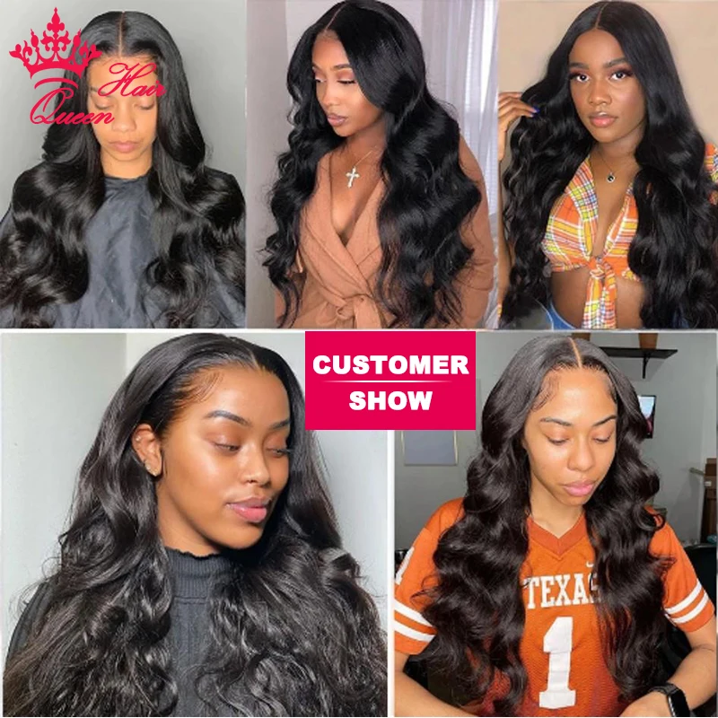 Queen Hair U Part Wig Human Body Wave/Straight Glueless 100% Wigs Invisible Line Brazilian Virgin
