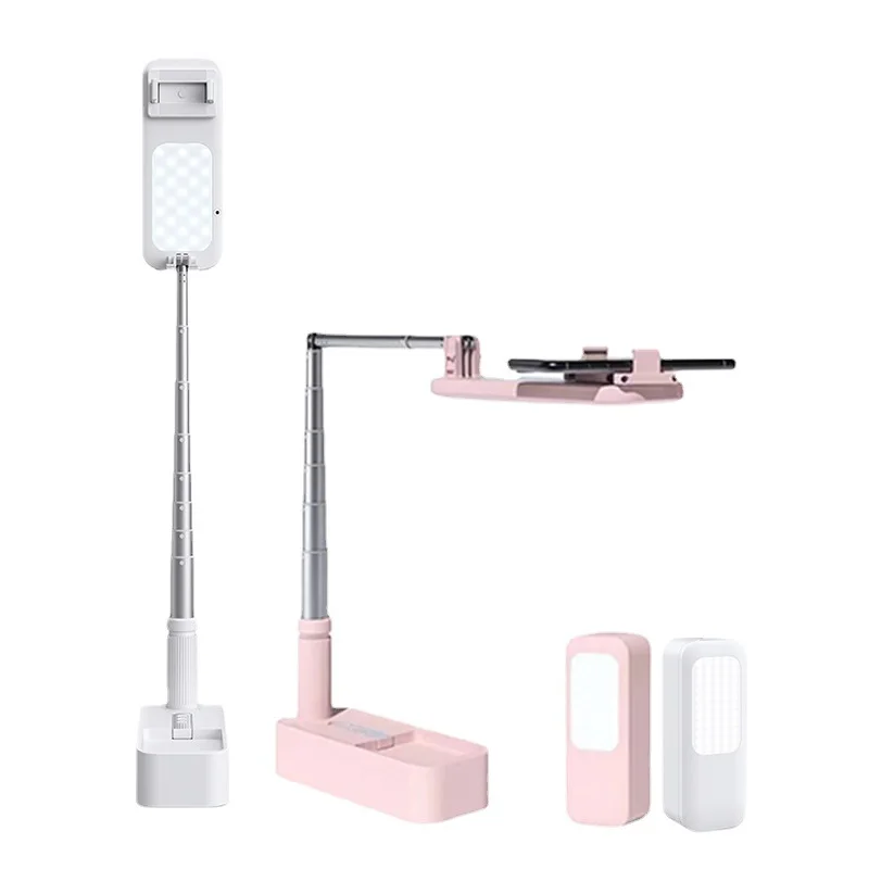 

Holder LED Video Foldable Bracket Phone Holder Clip for Youtube Vlog Live Bluetooth Wireless Selfie Stick for IOS Andriod Phones