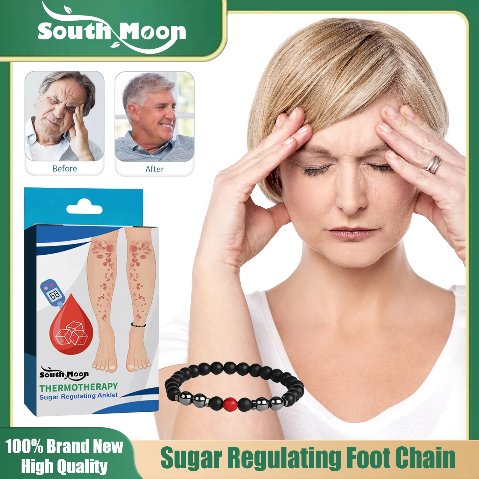 

Sugar Regulating Foot Chain Lower Blood Glucose Stabilize Blood Sugar Level Anti Hypertension Treat Diabetes Anklet Foot Chain