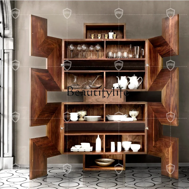 Шкаф для хранения в итальянском стиле шкафчик из черного ореха шкаф демонстрации