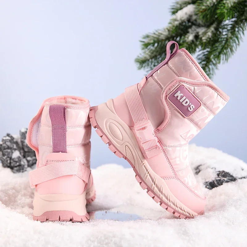 Зимние детские высокие зимние сапоги для девочек и мальчиков плюшевая теплая