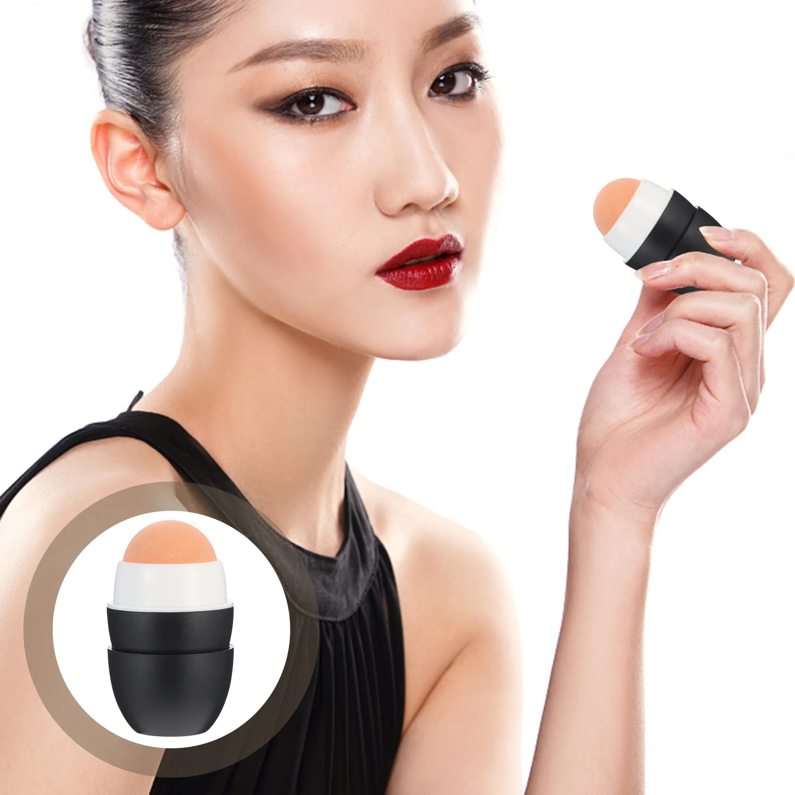 

Roller Oil Face Facial Volcanic Absorbing Skin Control Stone Tool Oilyrolling Careskincare Resistantfor Mini Absorber Volcano