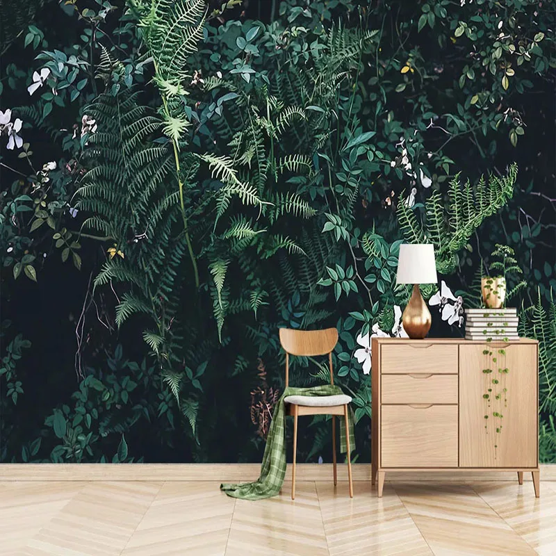 

3D Wallpaper Modern Green Plant Leaf Photo Wall Murals Living Room Bedroom Home Decor Creative Art Wallpaper 3D Papel De Parede