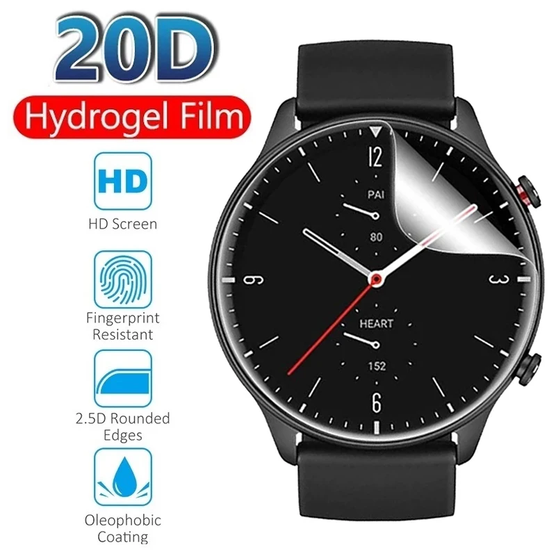 

20D Soft Hydrogel Protective Film For Amazfit GTS 2 Mini 2E Full Coverage Screen Protector For Amazfit POP Pace Verge Ares T-Rex