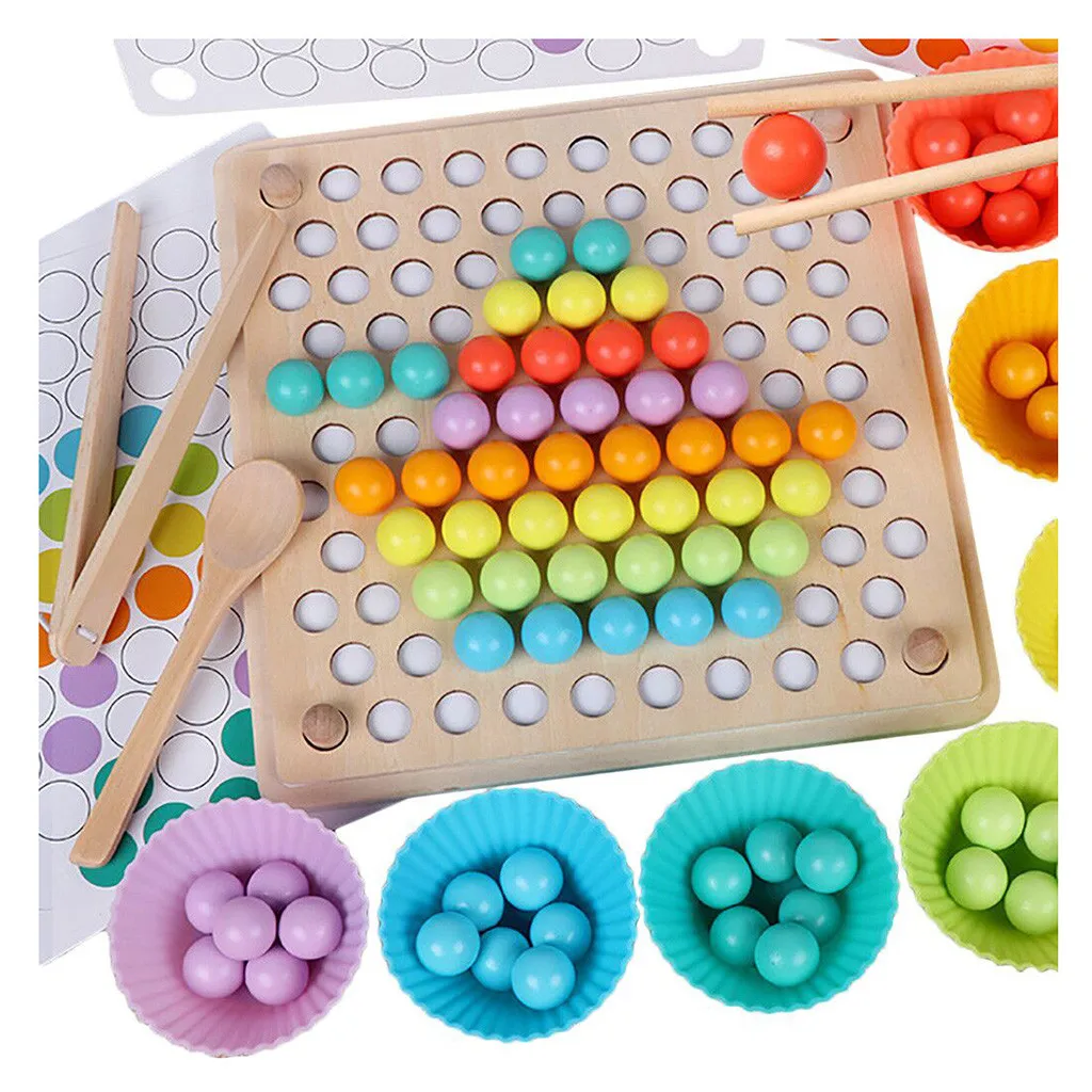 

Puzzle Toy Beads Brain Development Clip Training Intellectual Hands Math Board Education