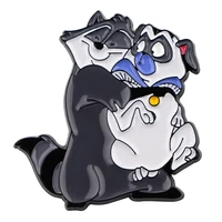 raccoon and dog badges with anime enamel pin brooches lapel pins cartoon badges on backpack accessories decorative jewelry gift
