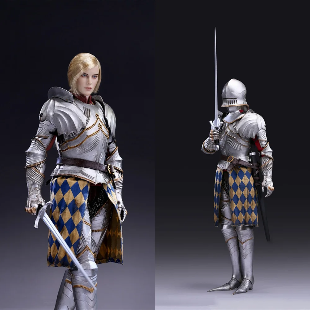 

POPTOYS 1/6 Scale ALS016 The Era of Europa War Gothic Knight Female Solider Action Figure Silver Armor Model for Fans Gifts