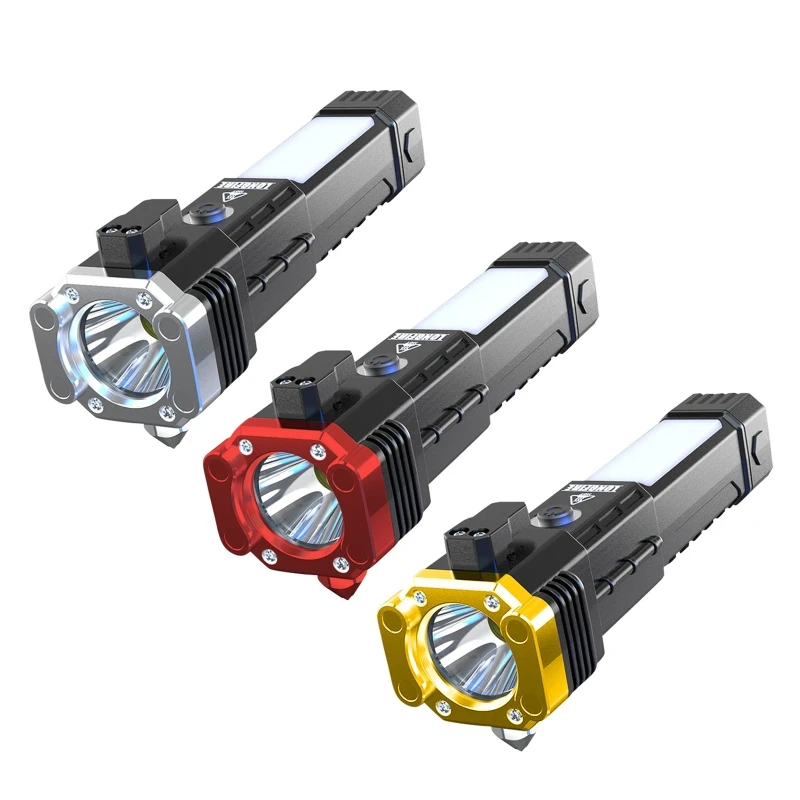 

Multifunctional Car Window Breaking Hammer Life Saving Safety Hammer Strong Lights Flashlight Car Emergency Escape Tools T5EF