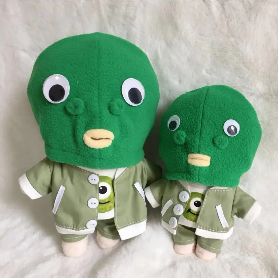 

Hand made 15cm 20cm cute funny douyin green head fish head set star doll applicable doll clothes not for sale doll