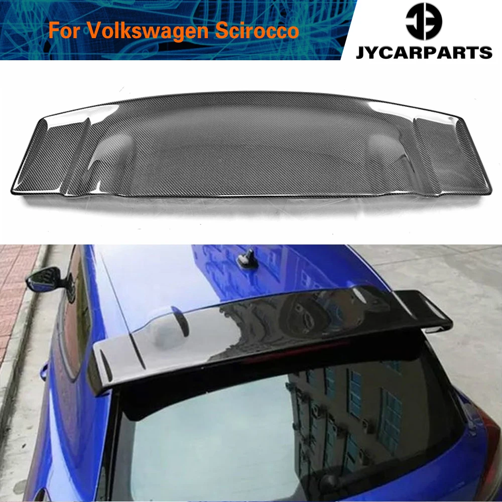Tylny bagażnik dachowy spojler okienny dla volkswagena VW Scirocco 2008 - 2017 Non dla R Rline Carbon Fiber / FRP Car Styling