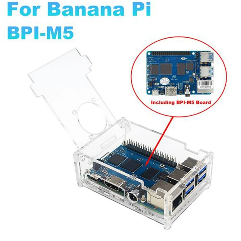 

Макетная плата для Banana Pi BPI M5 Amlogic S905X3 4 Гб LPDDR4 + 16 Гб EMMC, чехол + вентилятор + 4 радиатора + набор адаптеров питания