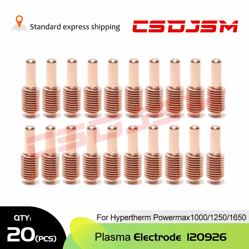 

CSDJSM,20Pcs Plasma 120926 Electrodes For Powermax1650 1250 1000 ® T100/T100M/T100M-2 Torch Consumables