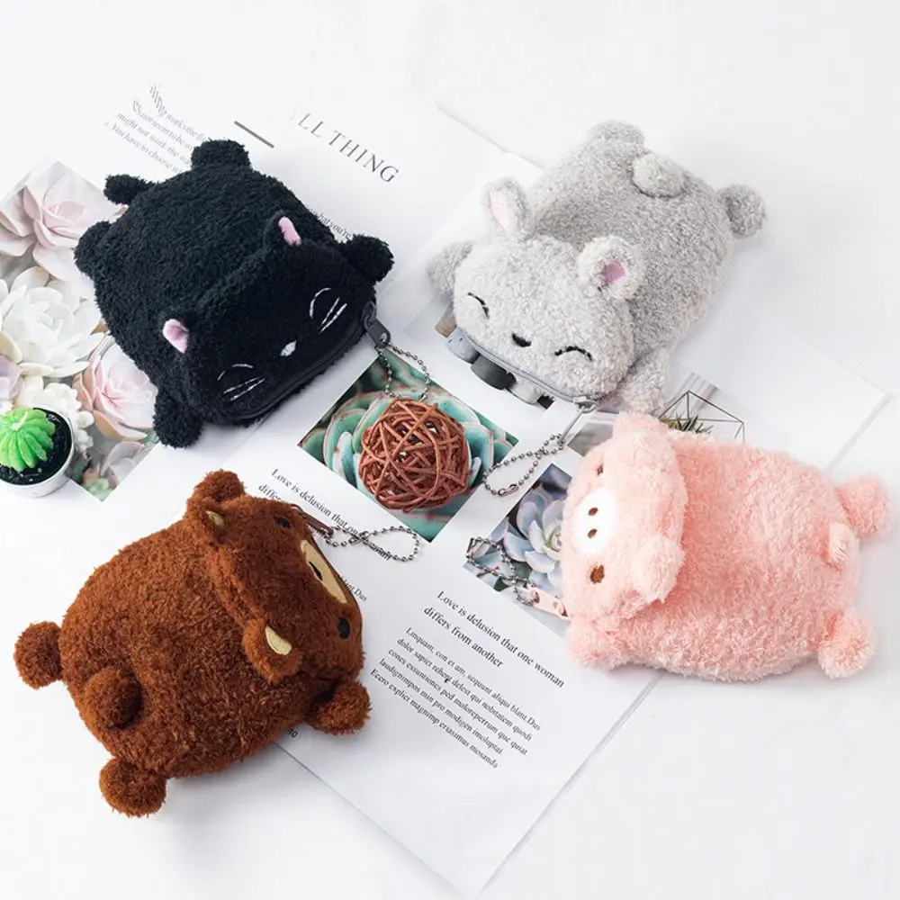 

Earphone Bear Pendant Strawberry Purse Cartoon Coin Cake Case Cat Rabbit Keychain Animal Gift Bag Pig Plush Money