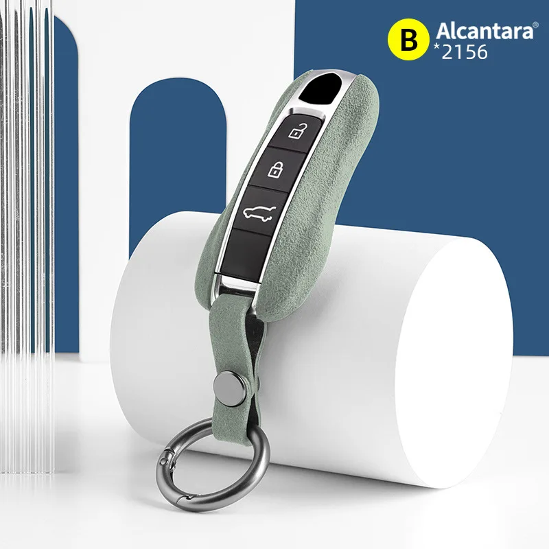 

Для Porsche Cayenne Panamera 911, Taycan, алькантара, замшевый чехол для ключей, брелок для ключей, автомобильные аксессуары
