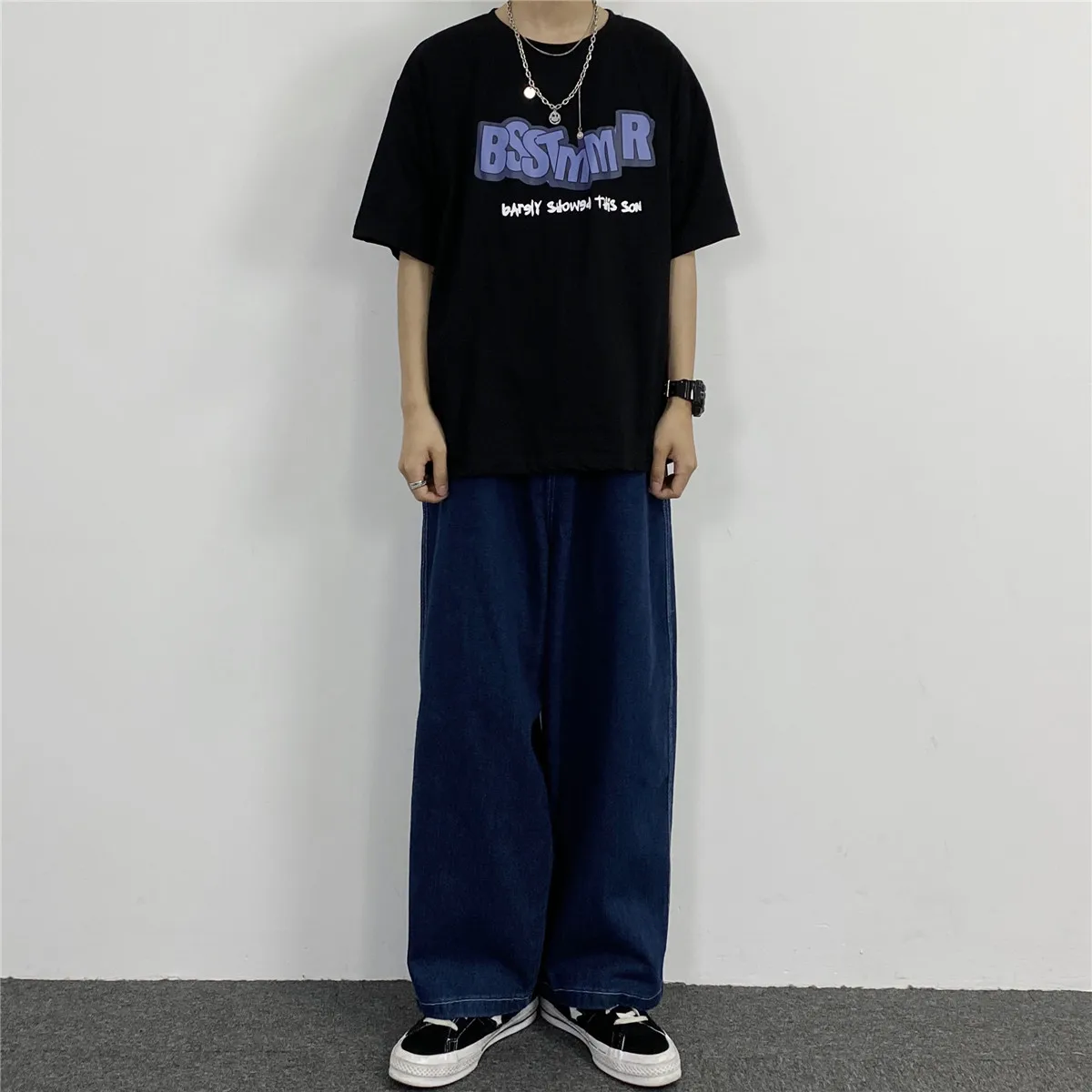 Pants Men Jeans Hip Hop Loose Solid Color Straight Jeans Straight Pants Loose Pants Women's Loose Jeans Y2k Men Jeans Casual Men