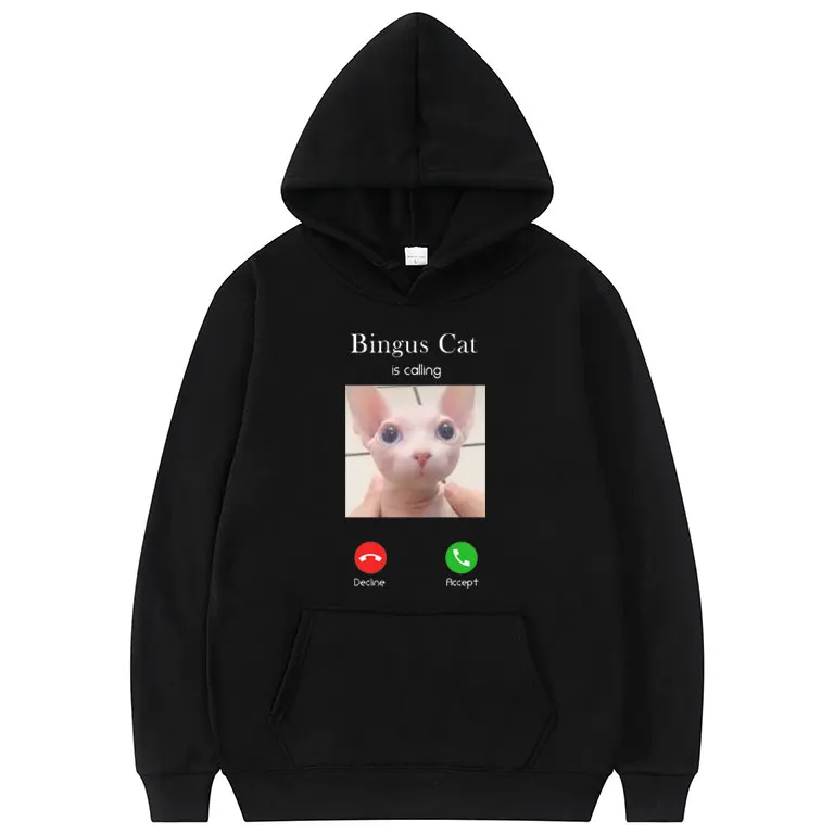 

Толстовка унисекс с капюшоном, без волос, с рисунком кота