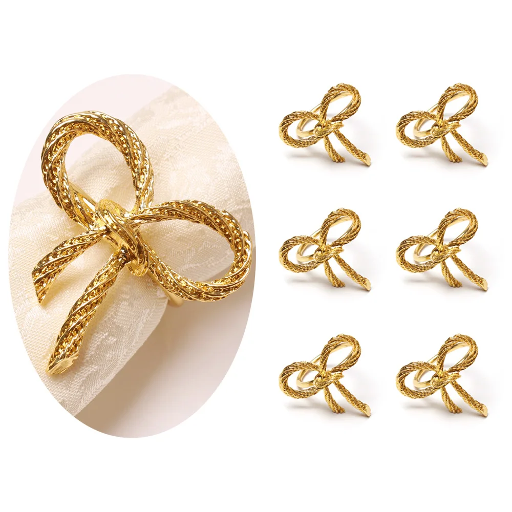 Золотистый галстук-бабочка для отеля кольцо салфеток украшение свадебной