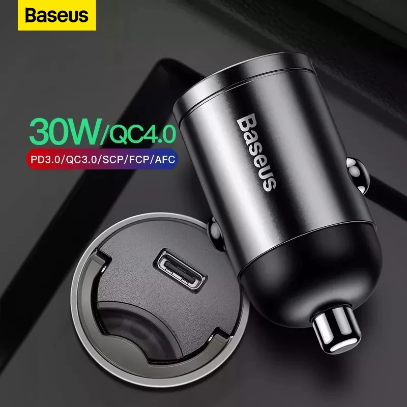 

Baseus Mini Car Charger PD 3.0 Fast Charger For iPhone 11 Pro Max X Xs Xr 30W Car Phone Charger With Quick Charge 4.0 SCP AFC