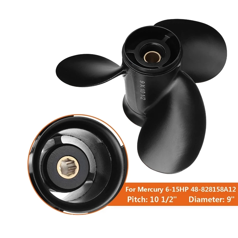 

Алюминиевый лодочный подвесной пропеллер 9X10 1/2 8 лопастных зубцов 3-лопастный Пропеллер для Mercury 6-15HP 48-828158A12