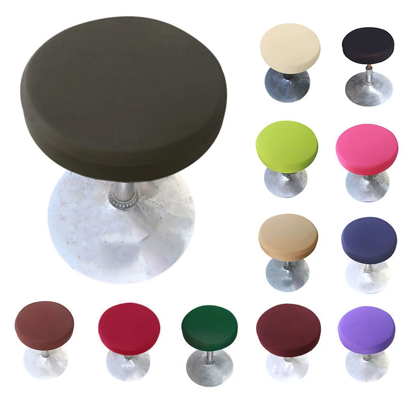 

New Bar Stool Cover Round Chair Covers for Bar Office Elastic Dustproof Slipcover Seat Case Solid Chair Protector Home Decor