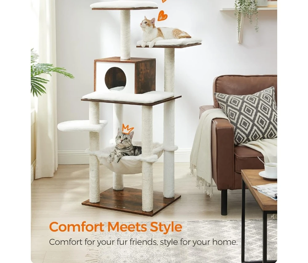 Кошачье дерево 54 3-дюймовая Современная башня для кошек в помещении