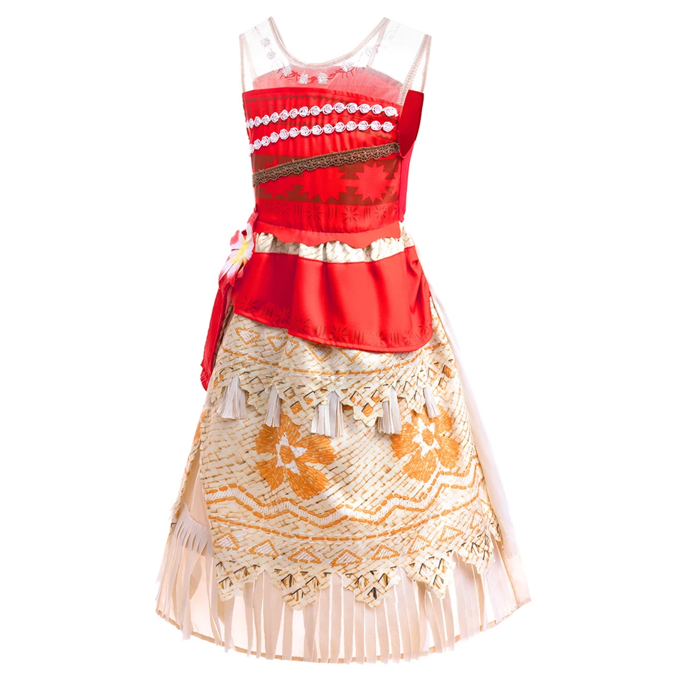 Платье Принцессы Диснея Моана пляжные платья без рукавов с принтом для девочек