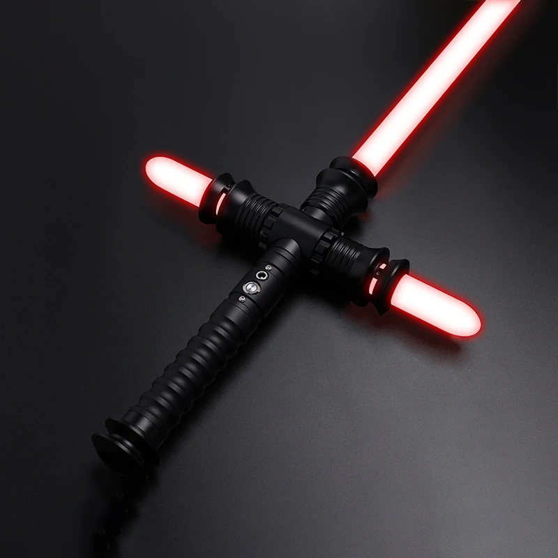 

117cm Retractable Laser Sword Cross Lightsaber Rgb Color Change 10 Kinds Of Sound Effects Luminous Toy Sword Group Double Swords