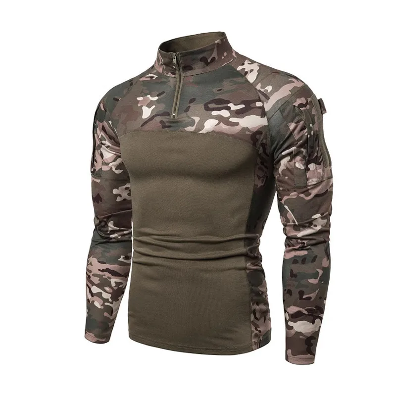 Новинка 2024 осенняя мужская эластичная камуфляжная футболка HKSH с длинным рукавом