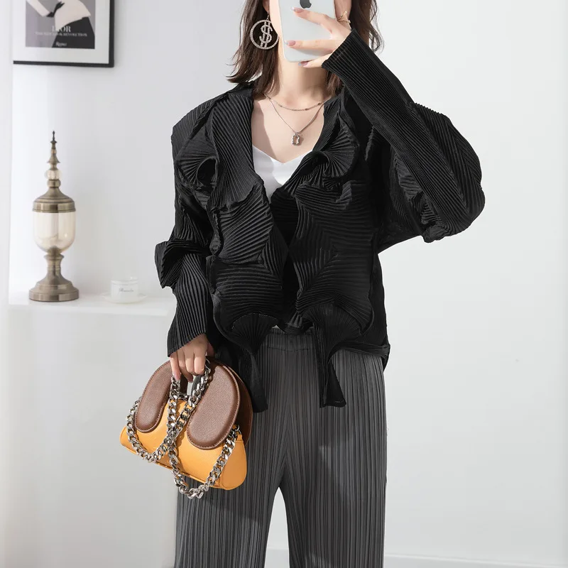 Женский плиссированный топ YUDX Miyake Весенняя Новинка 2023 необычный Повседневный