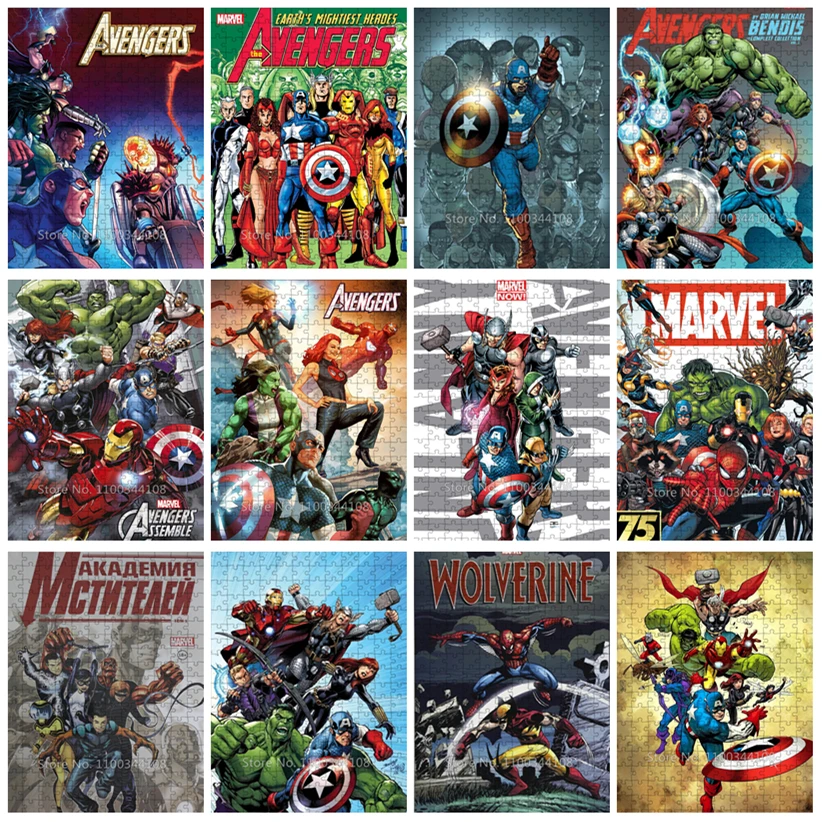 

Пазл «мстители» Disney, пазл-головоломка из фильма «супергерой», Капитан Америка, Халк, Железный человек, игрушки ручной работы для детей