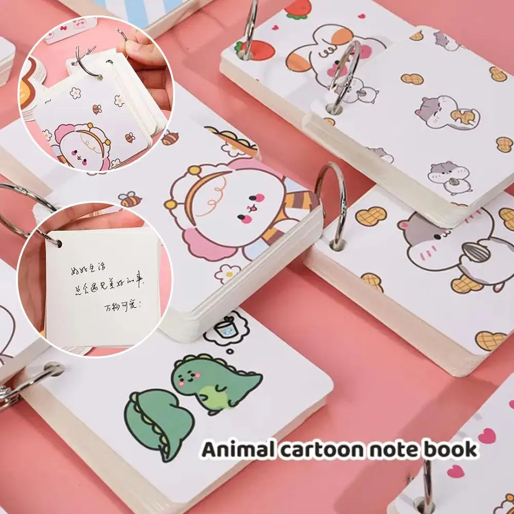 

Милый мультяшный цветной блокнот, 1 шт., блокнот с чистыми буквами, портативный блокнот для студентов, блокнот с чистым блоком, детский дневник с круглым железом N8W9
