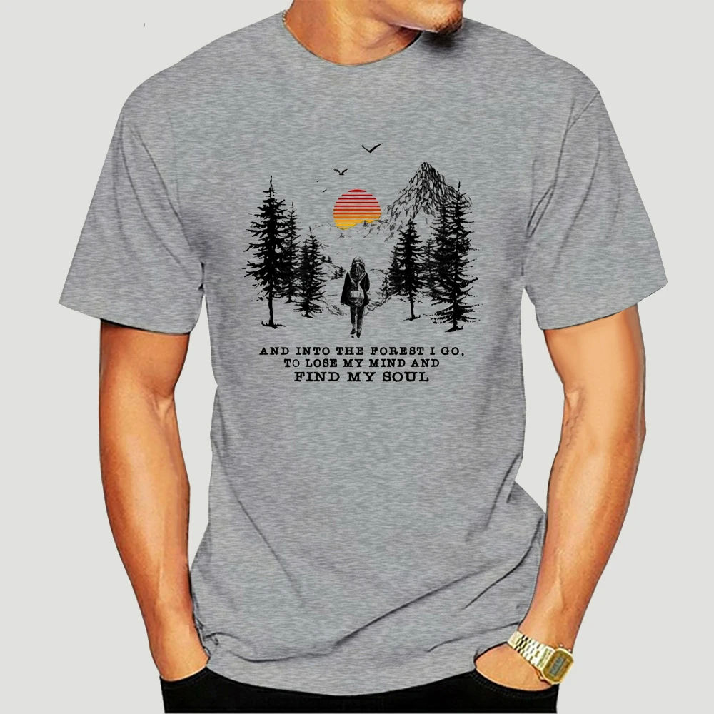 

Men T ShirtAnd Into The Forest I Go To Lose My Mind And Find My Soul Mountain Girl Sunset Version Women t shirt 1136A