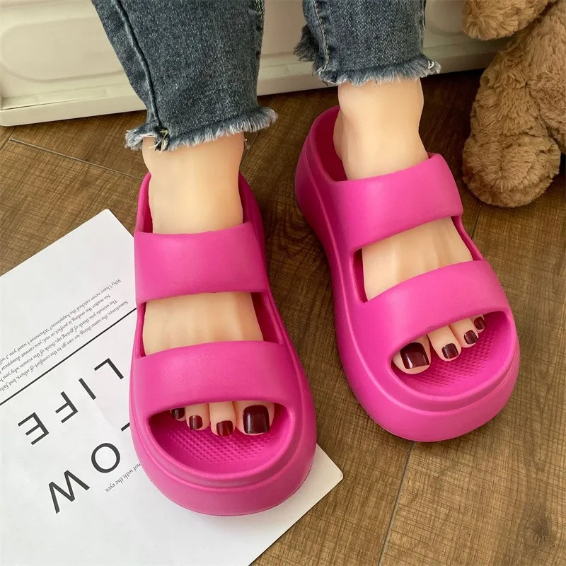 New Fashion EVA Non-slip 2023 Women's Slippers Indoor Soft Bottom Home Slides Beach Outdoor Platform Flip Flops Couple Sandals