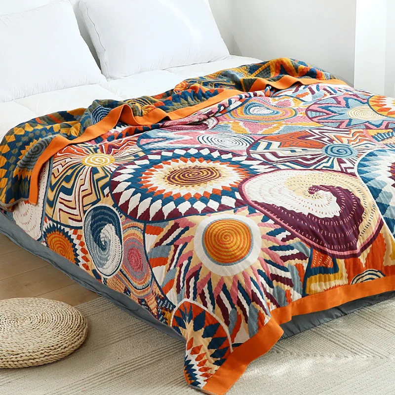 Nordic throw blanket cotton gauze boho sofa towel summer air conditioning for beds Ethnic Leisure bedspread soft sheets | Дом и сад