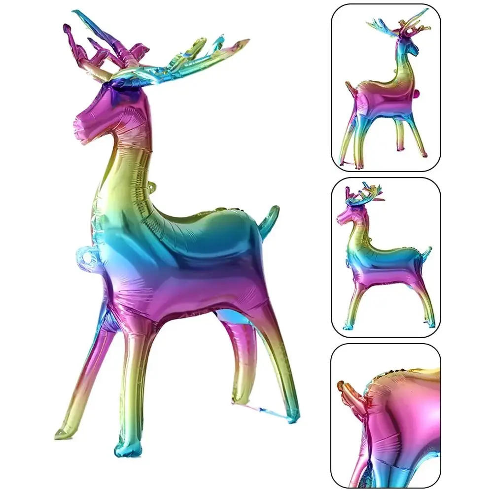 Фольгированные Рождественские Шары Стоячий Олень С Саней Милые 4d