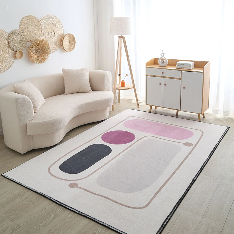 

Nordic Style Imitation Cashmere Carpets Living Room Sofa Coffee Tables Mat Large Area Bedroom Carpet Study Balcony Cloakroom Rug