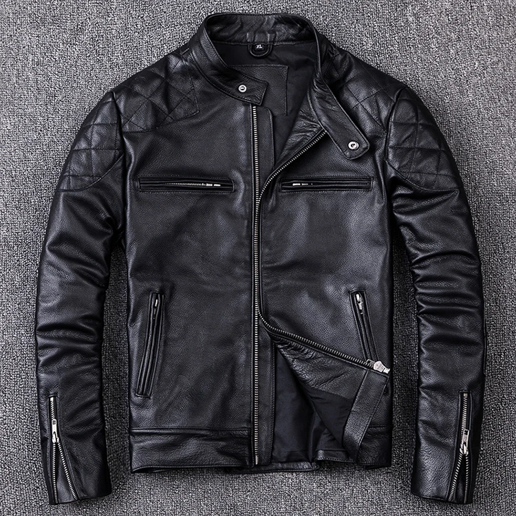 Free shipping.Outlet Brand new style motor leather jacket,me