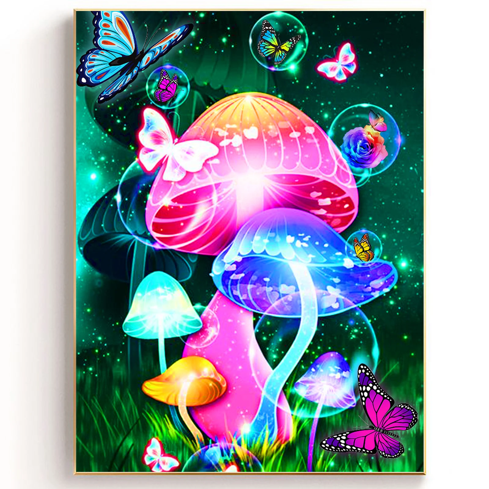 

5d Diamond Painting Full Square/round New Arrival Fantasy Mushroom Picture Of Rhinestones Diamond Mosaic Scenic Diamond Art