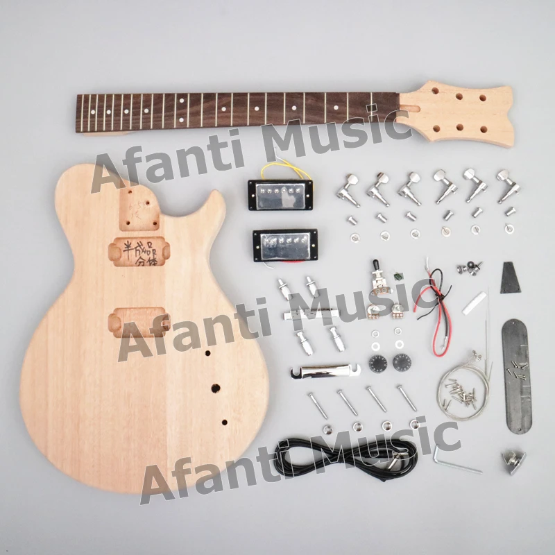 

Afanti Guitar Kit Body Semi-finished Unfinished Part Neck Music Time Machine DIY Electric Guitarra Kit (ATM-003)