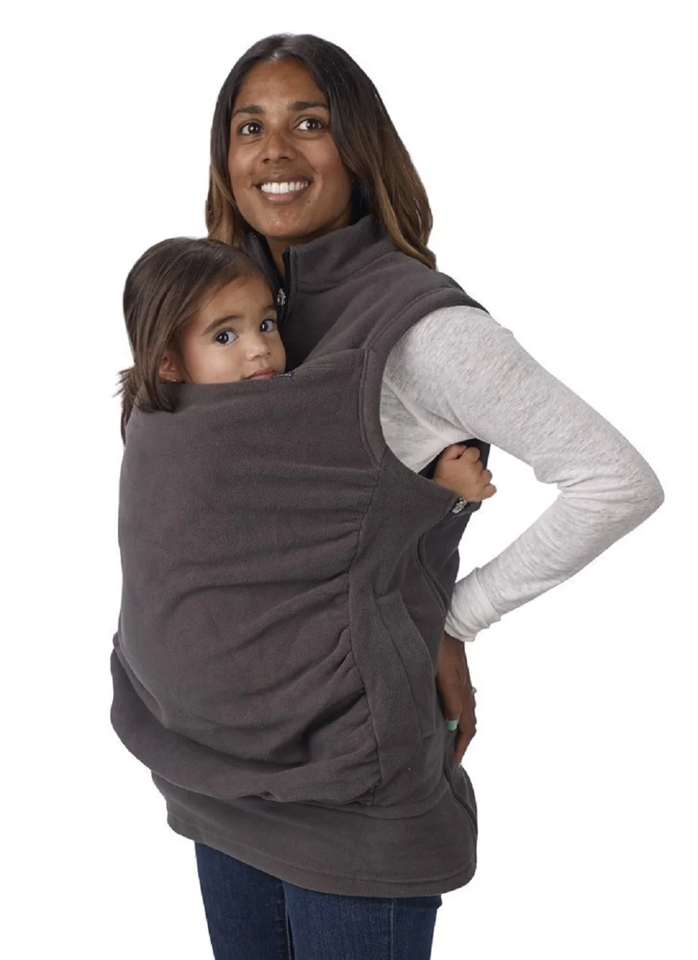 Mother Baby Carrier Jacket Daddy Mom Kangaroo Sweater Outerwear Autumn Winter Carry Baby Thicken Vest Sleeveless Jacket Coat