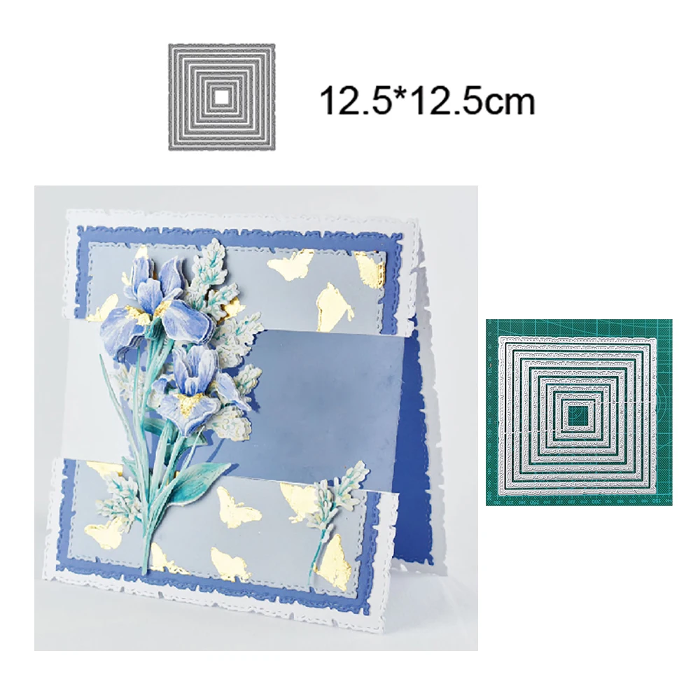 

Rectangle Background Frame 2022 New Metal Cutting Dies Decorative Scrapbooking Photo Album Paper Knife Blade Punch Embossing