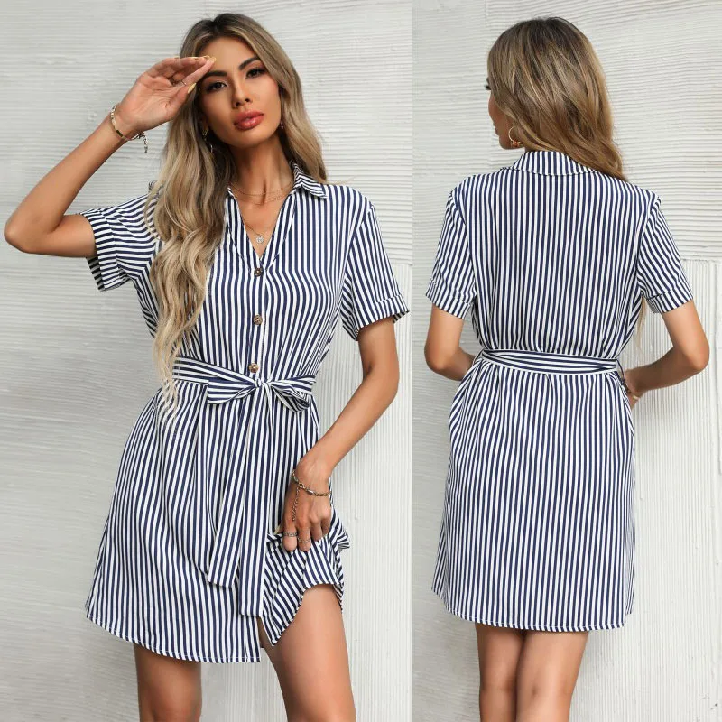 

Fashion shirtdress Women's shirt lapel Office ladies straight straps Fan you Harajuku summer vintage clothing 2022 new