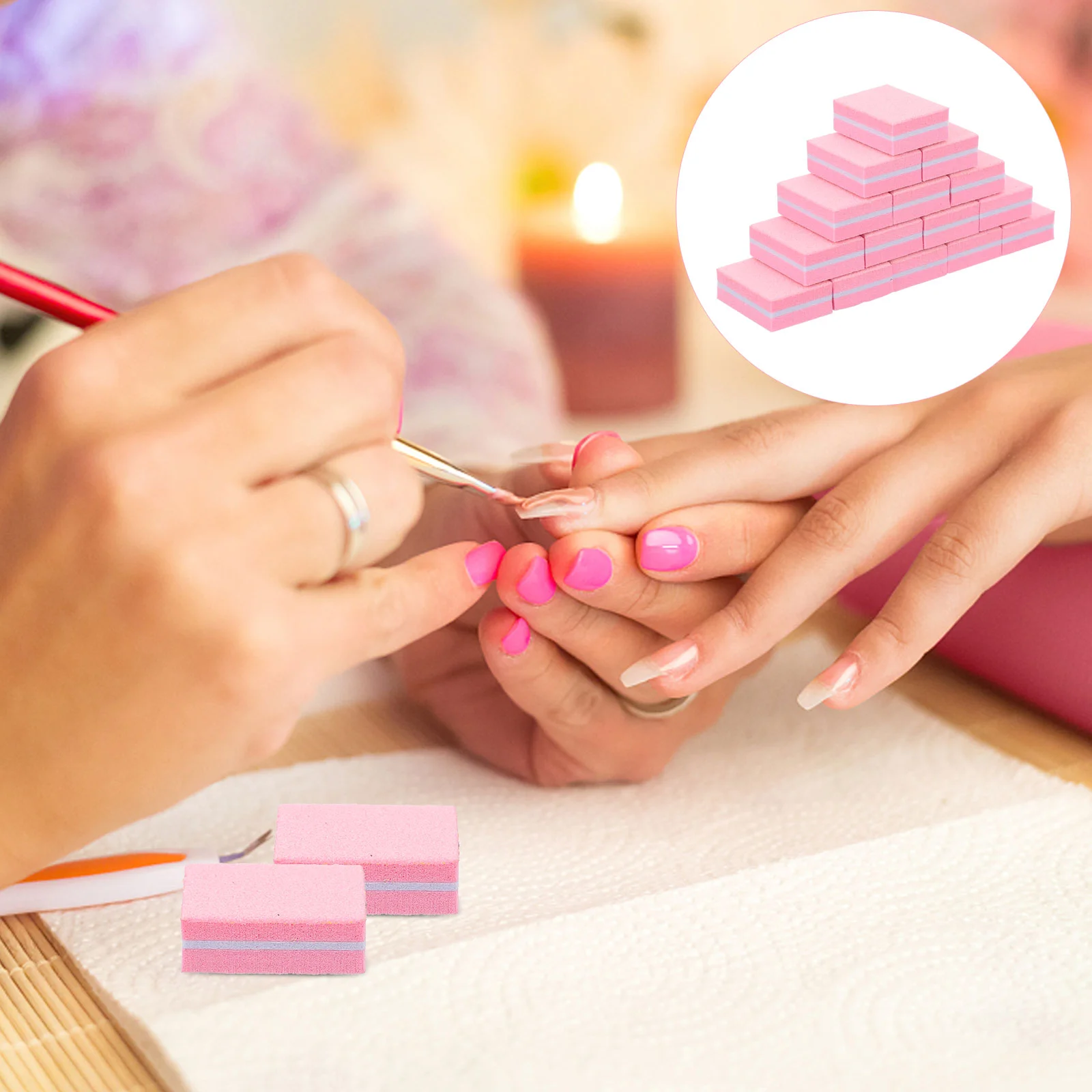 

50 Pcs Sponge File Nail Professional Polishing Tool Buffer Block Polisher Files Manicure Blocks