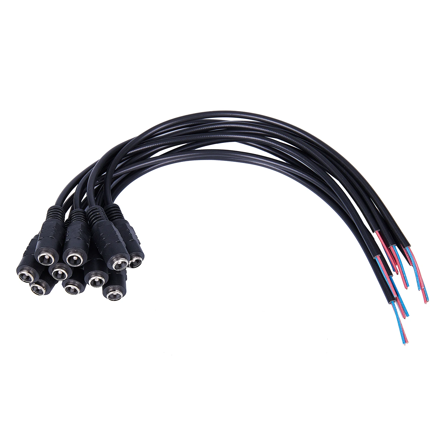 

10pcs 12V DC Power Plug Female Jack Plug Connector Cable 5.5X2.1mm With Cord Cable 15CM for CCTV LED Strip Light