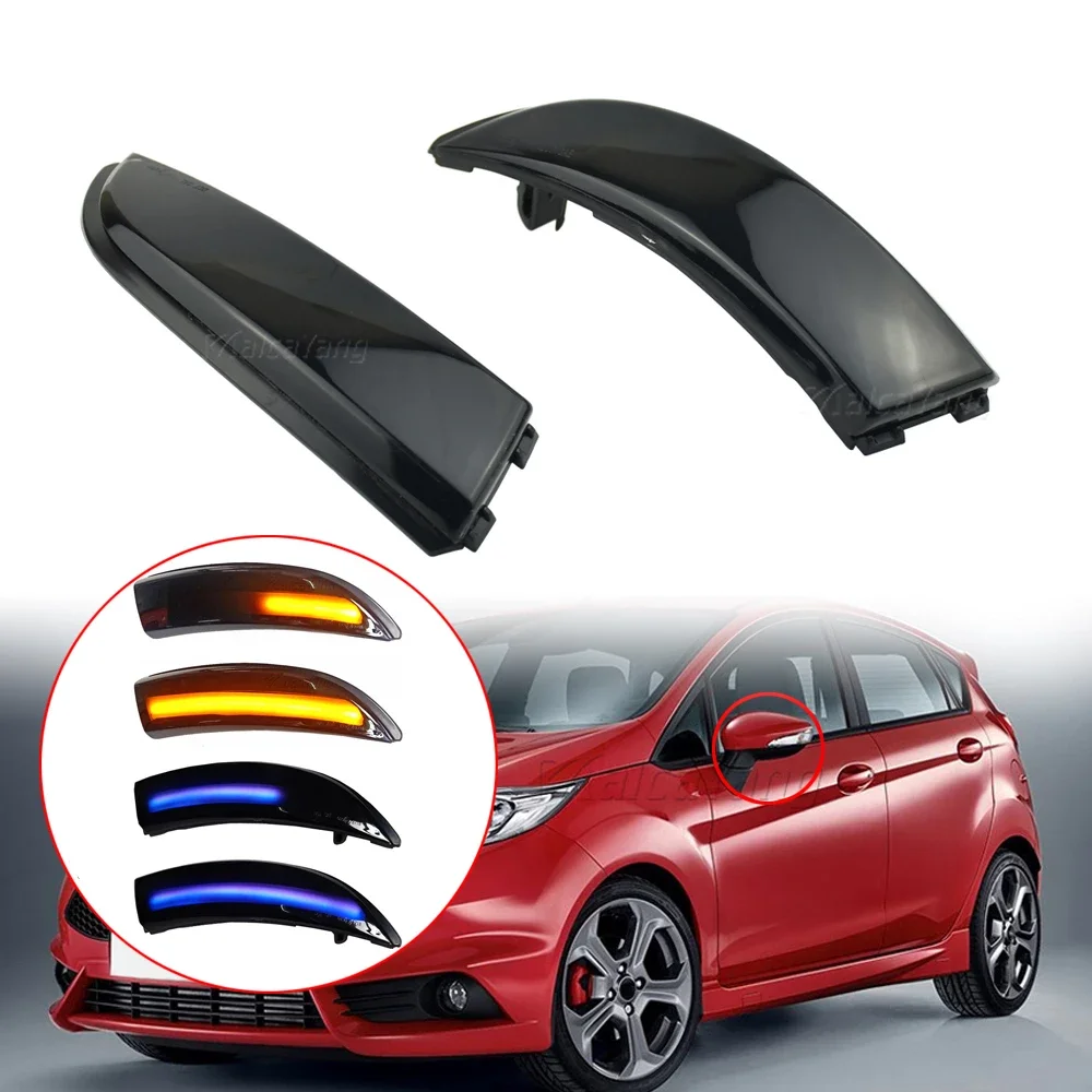 

2x Flowing Turn Signal Light LED Side Wing Rearview Mirror Dynamic Indicator Blinker for Ford Fiesta MK6 VI /UK MK7 08-17 B-Max