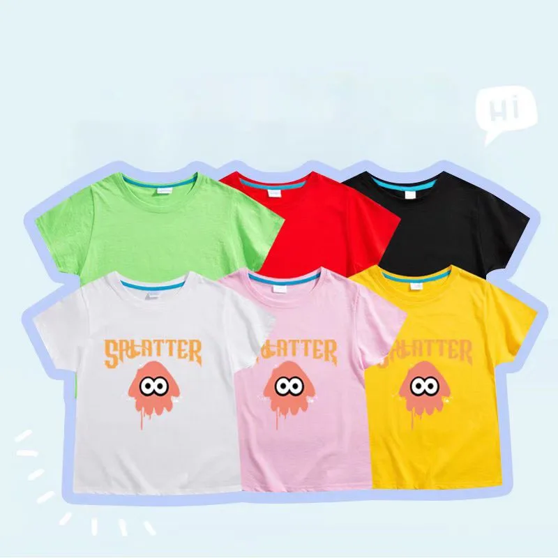 

New Children Clothing Boys Girls Cartoon 100% Cotton Leisure Handsome Round Neck T Shirt Children Summer Kids Clothing